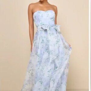 ISO Lulu's Organza Periwinkle Bardot Style Dress